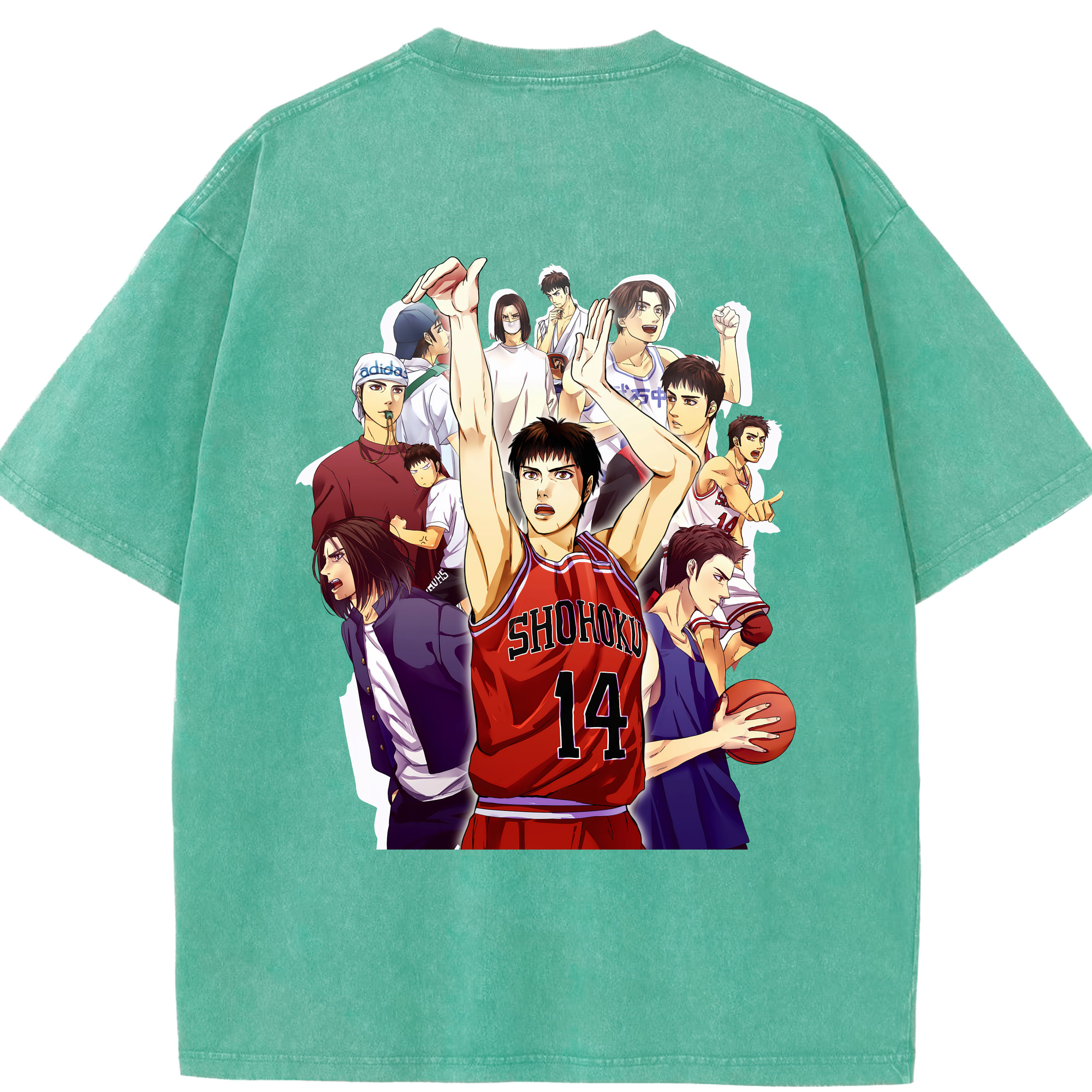 （画像用） SLAM DUNK／スラムダンク 綿100% ヴィンテージ風 半袖Tシャツ（背面プリント）